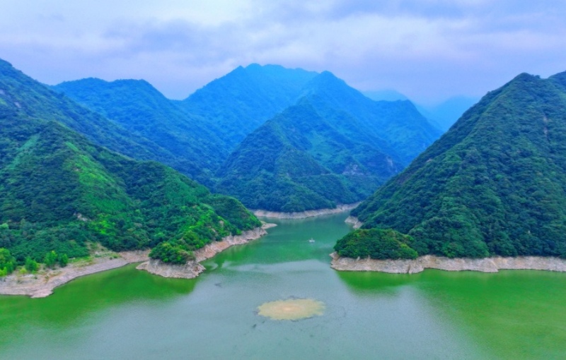 位于周至縣的黑河金盆水庫（航拍圖）。劉正良攝